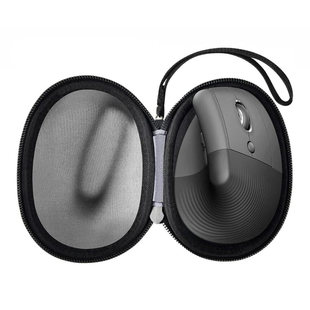 Mouse Logitech Lift Vertical Negro + Estuche Rígido Negro