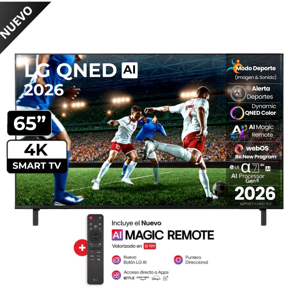 Televisor LG 65 QNED UHD 4K THINQ AI SMART 65QNED73ASA  2026