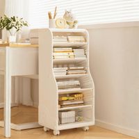 Librero Infantil Amplio Con Ruedas  Organizador de Libros Beige