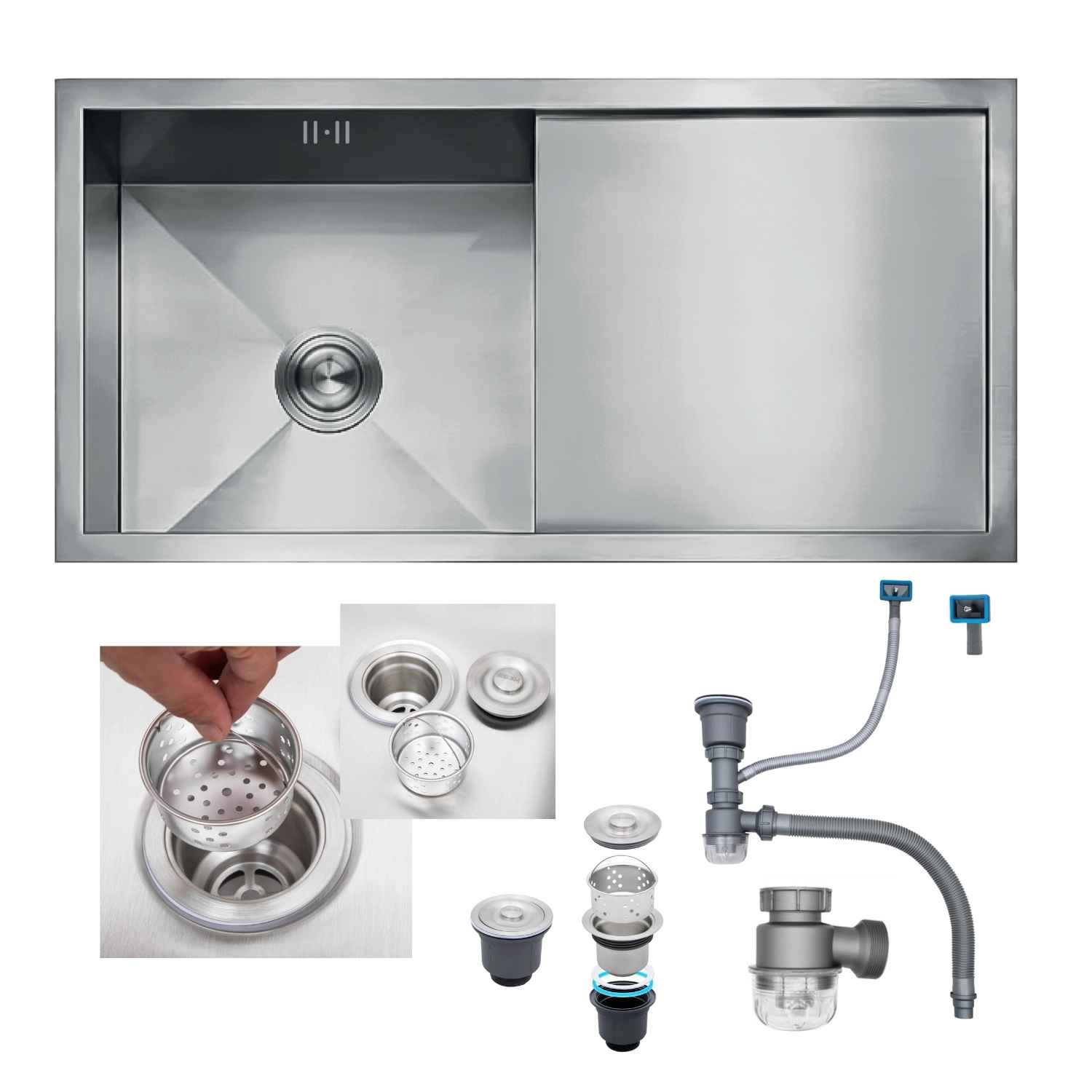 LAVADERO DE COCINA DE LUJO 1 POZA ULS03-10050 ACERO INOXIDABLE