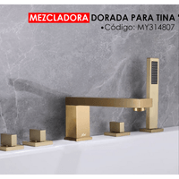Mezcladora de Lujo para Tina MY314807de Acero Inoxidable Dorado Nano
