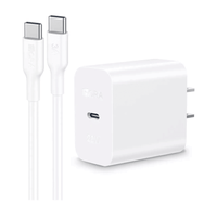 CARGADOR CARGA RAPIDA 1HORA GAN 20W USB-C Y CABLE TIPO C A C 3A BLANCO