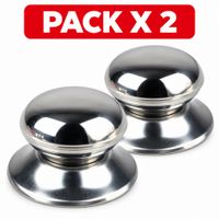 Pack X2 Perillas Metálicas De Repuesto Para Tapas De Olla