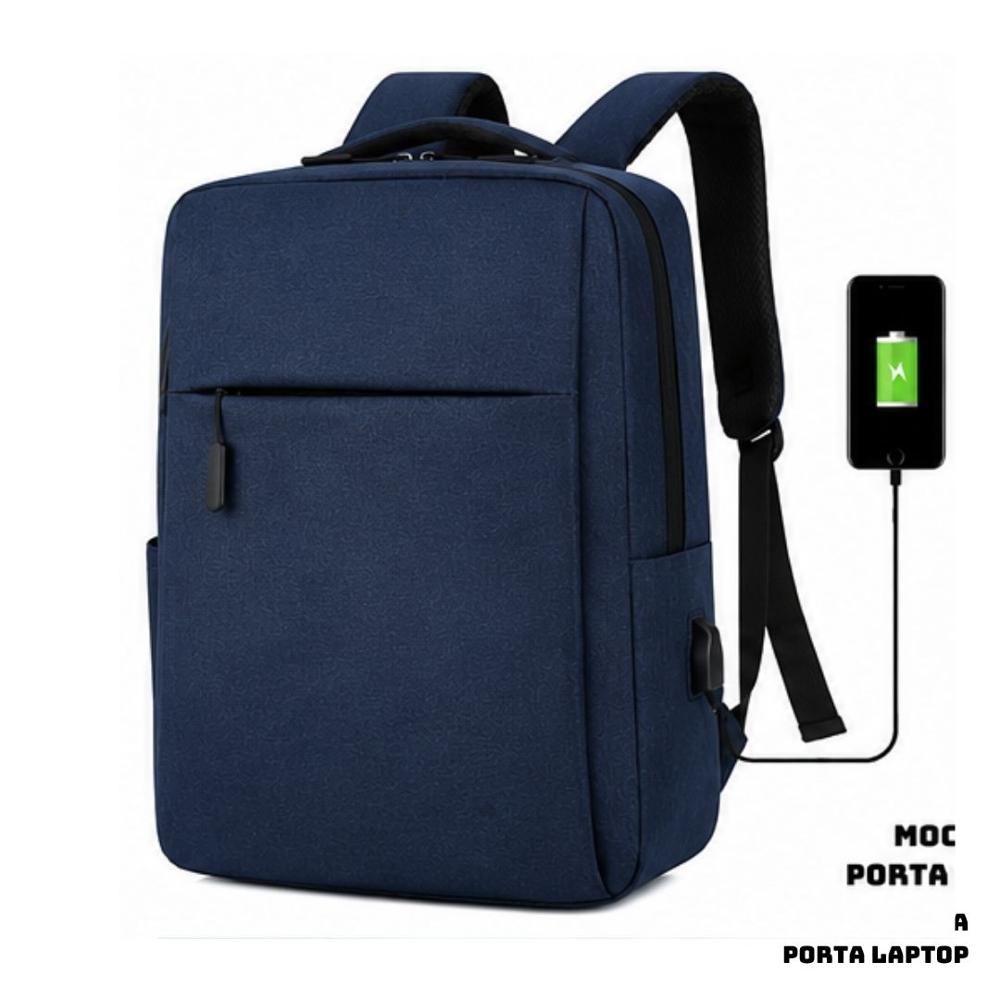 MOCHILA PORTA LAPTOP MINIMALISTA - AZUL