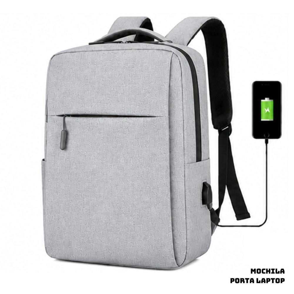 MOCHILA PORTA LAPTOP MINIMALISTA - GRIS