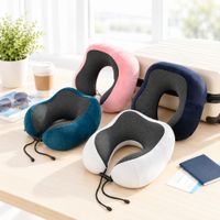 Cojín De Cuello Memory Foam Para Avión Auto Y Oficina