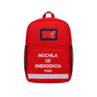 Mini Mochila de Emergencia Roja con Tira Reflectiva 4 Bolsillos Ajustables