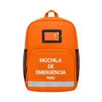 Mini Mochila de Emergencia Naranja con Tira Reflectiva 4 Bolsillos Ajustables