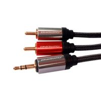 Cable de Audio 3.5mm Stereo a 2 RCA 6.3mm 2 Metros LN-8241-2M LN ACOUSTICS