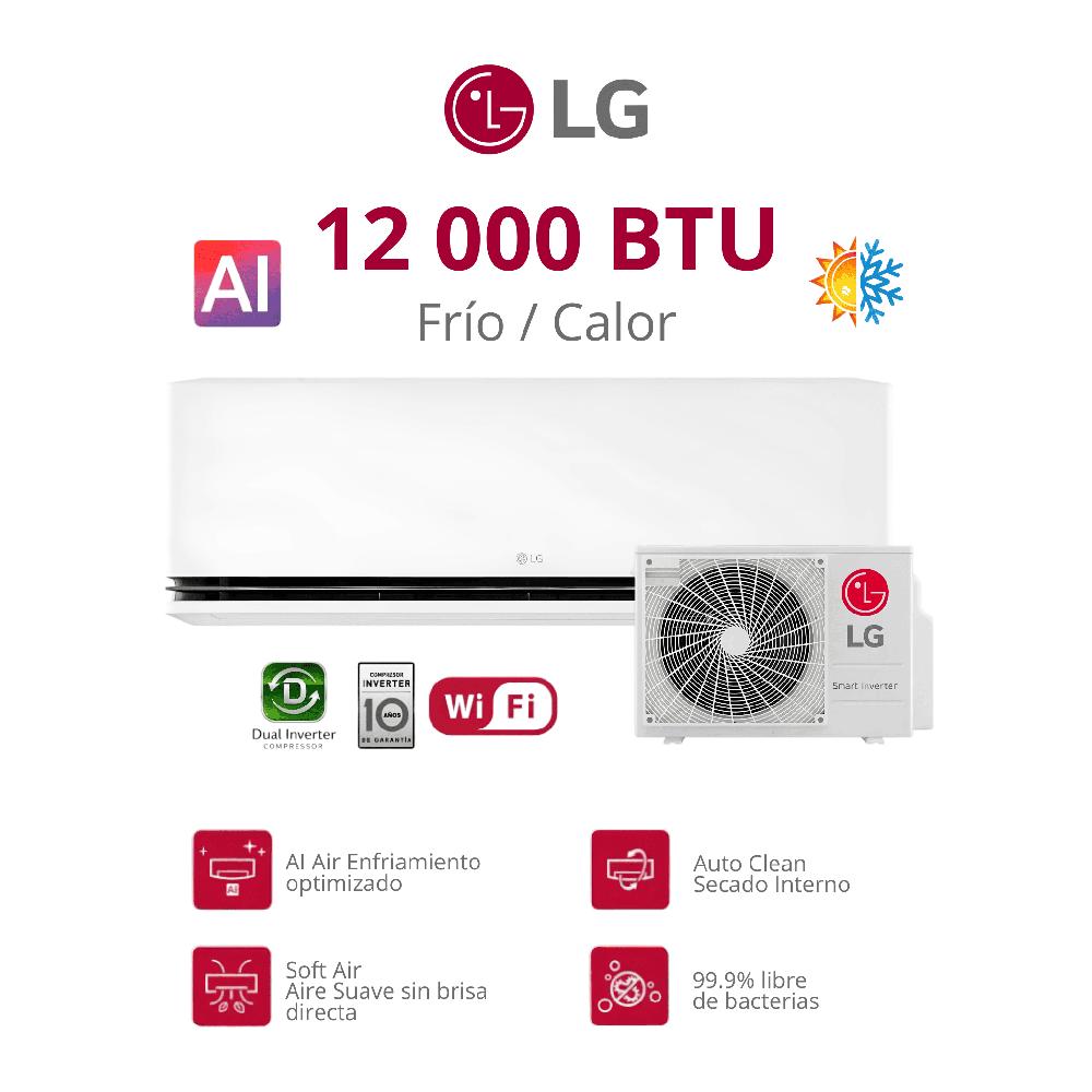 Aire Acondicionado LG Dualcool con AI Inverter 12000 BTU Frío y Calor