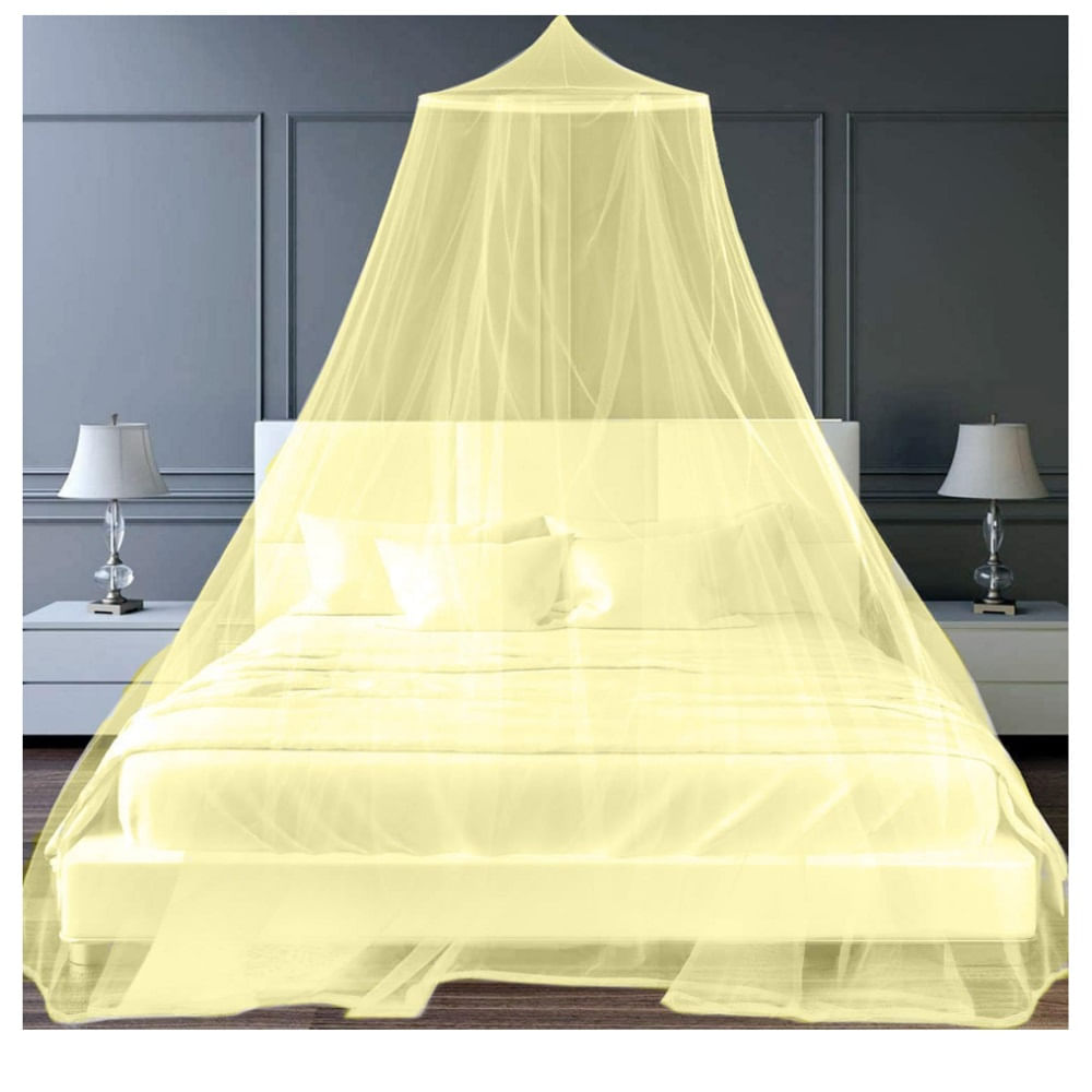 Mosquitero Circular de Tul Princesa para Cama de 2 Plazas Amarillo