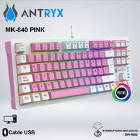 TECLADO GAMER ANTRYX MK840 PINK  SW RED