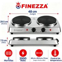 COCINA FINEZZA ELÉCTRICA 2 HORNILLAS FZ-203D3CH ACERO