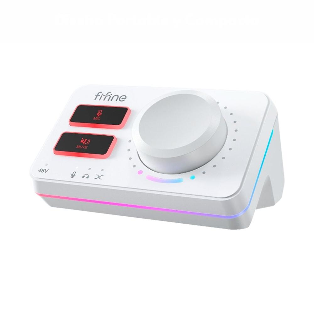 Mixer Fifine Ampligame SC9 RGB USB - Blanco