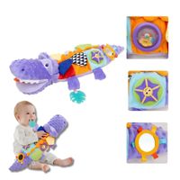 Juguete Sensorial Cocodrilo de Tela Sonajero Didactico Morado para Bebes