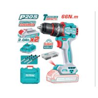 Taladro Percutor Compacto Li-ion 20v 66nm 13mm 2x2.0ah Brushless Maletin Industrial Tidli20668