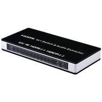 Switch HDMI 2.0 4 x 1 Extractor de Audio con Control Remoto HDCP 2.2