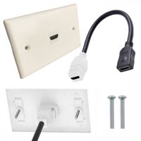Placa ABS HDMI Faceplate HDMI Hembra 1 Puesto con Cable 1080P Empalme