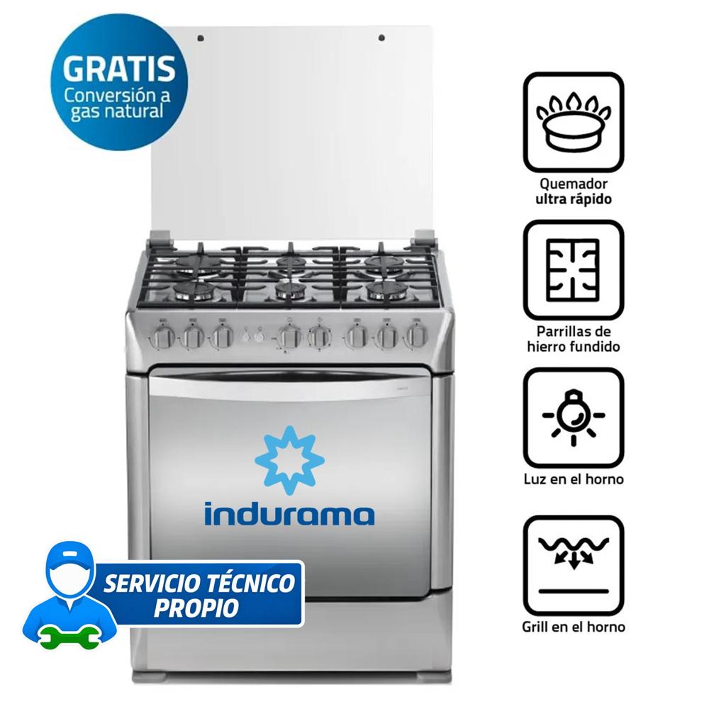 Cocina Indurama Galicia Zafiro Croma 6 Quemadores a Gas