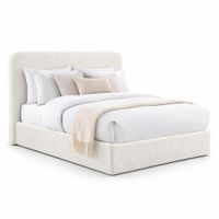 Cama Tapizada California LeMueble Curvo Queen Marfil