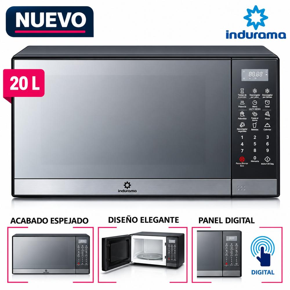 Horno Microondas Indurama 20 Litros MWI-20TCRP Croma