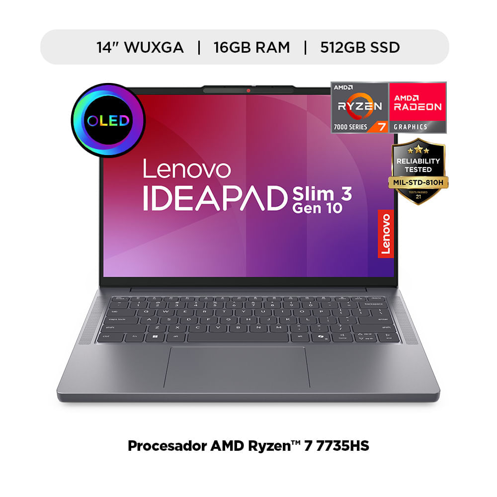 Laptop LENOVO IdeaPad Slim 3 14ARP10 14"" AMD Ryzen 7 7735HS 16GB 512GB SSD