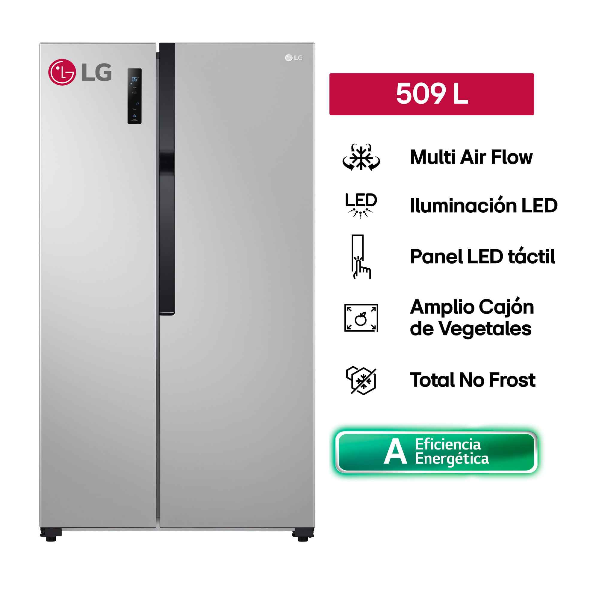 Refrigeradora LG 509L No Frost LS51BPP Plateado