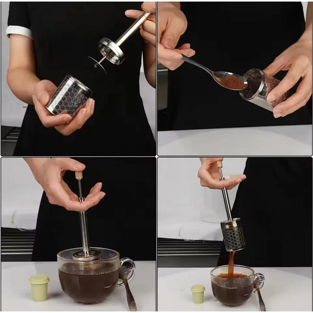 Infusor de Té y Café Tipo Prensa / Mezclador de Liberación R