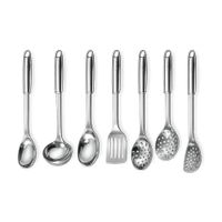 Set de 6 Utensilios de Cocina de Acero Inoxidable con Soporte
