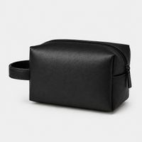 Neceser Organizador de Cuerina Negra Para Cables Accesorios y Viaje Ejecutivo