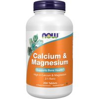 CALCIO + MAGNESIO NOW FOODS RELACIÓN 2:1 250 TABLETAS