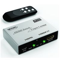 Switch HDMI 2.0 3 Puertos 4K 60Hz 3D HDR HDCP 2.2 3x1 18GBps NETCOM