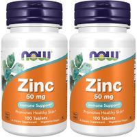 GLUCONATO DE ZINC NOW FOODS 50 MG 100 TABLETAS | PACK 2