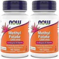 METILFOLATO NOW FOODS 1000 MCG 180 TABLETAS | PACK 2