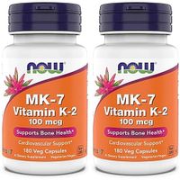 VITAMINA K2 MK-7 NOW FOODS 100 MCG 180 CÁPSULAS | PACK 2