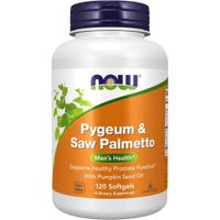 PYGEUM + SAW PALMETTO NOW FOODS CON ACEITE DE SEMILLA DE CALABAZA 120 CÁPSULAS