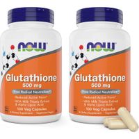 GLUTATIÓN NOW FOODS 500 MG CON CARDO MARIANO + ÁCIDO ALFA LIPOICO 100 CÁPSULAS | PACK 2