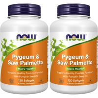PYGEUM + SAW PALMETTO NOW FOODS CON ACEITE DE SEMILLA DE CALABAZA 120 CÁPSULAS | PACK 2