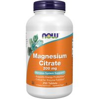 CITRATO DE MAGNESIO NOW FOODS 200 MG 250 TABLETAS