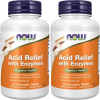 ACID RELIEF NOW FOODS CON ENZIMAS 60 MASTICABLES | PACK 2