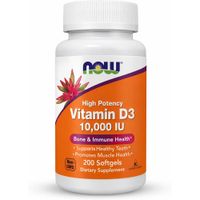 VITAMINA D3 NOW FOODS 10000 UI 200 CÁPSULAS BLANDAS
