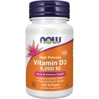 VITAMINA D3 NOW FOODS 5000 UI 240 CÁPSULAS BLANDAS