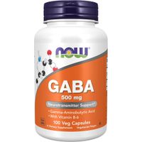 GABA NOW FOODS 500 MG + VITAMINA B6 100 CÁPSULAS