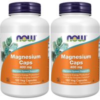 MAGNESIO NOW FOODS 400 MG 180 CÁPSULAS | PACK 2
