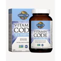 MULTIVITAMÍNICO GARDEN OF LIFE VITAMIN CODE MEN 50 & WISER 120 CÁPSULAS