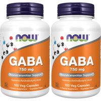 GABA NOW FOODS 750 MG 100 CÁPSULAS | PACK 2