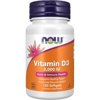 VITAMINA D3 NOW FOODS 2000 UI 120 CÁPSULAS BLANDAS