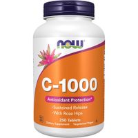 VITAMINA C NOW FOODS 1000 MG CON ESCARAMUJO 250 TABLETAS