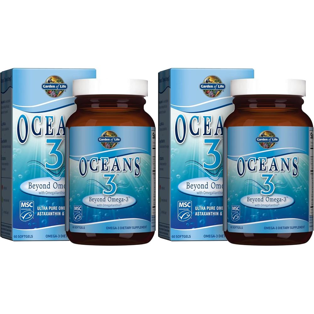 OMEGA 3 GARDEN OF LIFE OCEANS 3 BEYOND CON OMEGAXANTHIN 1200 MG 60 CÁPSULAS | PACK 2