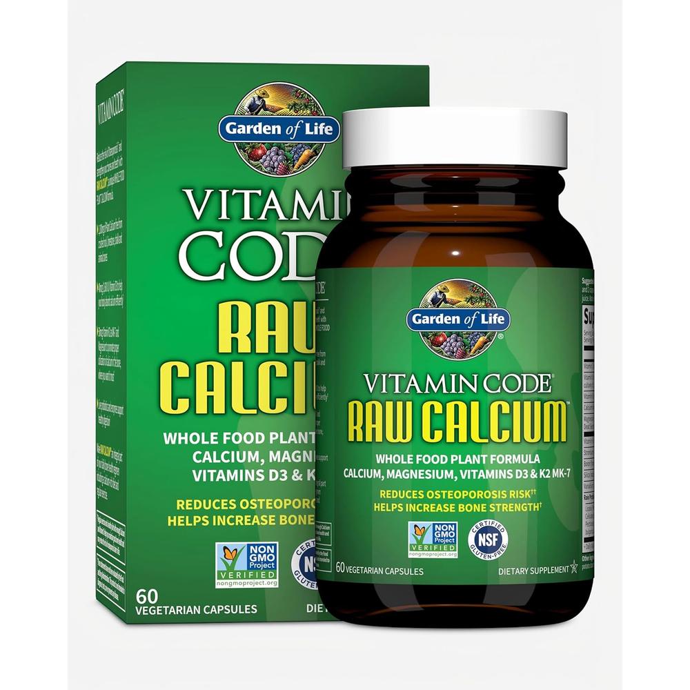 CALCIO GARDEN OF LIFE VITAMIN CODE RAW CON MAGNESIO + D3 + K2 60 CÁPSULAS